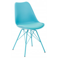 OSP Home Furnishings EMS26G-7 Emerson Side Chair with 4 Leg Base in Teal Finish